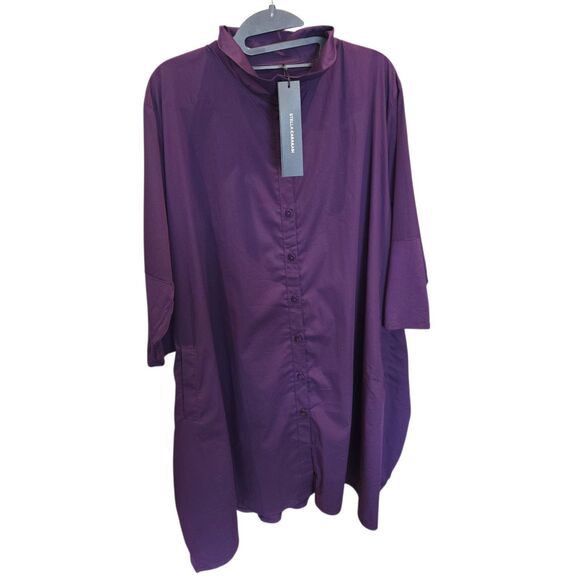 STELLA CARAKASI NWT TIBURON Sz XL Amethyst Purple Collared Button Down Tunic Too - Picture 2 of 10